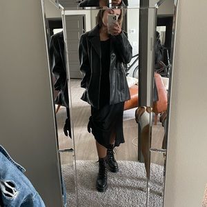 Oversized genuine Leather Jacket